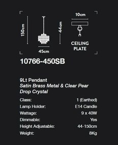 Lustra suspendata cristal design lux elegant BELLE 9L