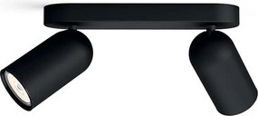 Philips - Spot LED RGBW reglabil PONGEE 2xGU10/4,8W/230V negru + telecomandă