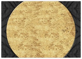 Tablou pe sticlă - Structura de aur N⁰2 (70x50 cm)