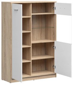 Vitrină Nepo Plus 24 (Stejar sodoma + Alb) . 1100783