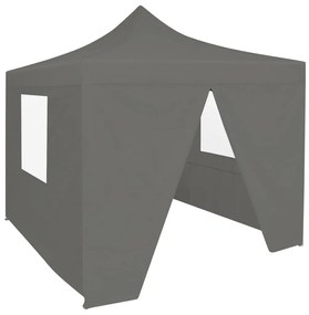 Cort de petrecere pliabil, 4 pereti laterali, antracit, 3 x 3 m Antracit, 3 x 3 m, Cu  4 pereti