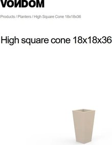 Ghiveci plante design decorativ modern interior / exterior HIGH SQUARE CONE mini 18x18x36cm