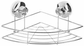 Raft pentru baie, suspendat cu ventuze, otel cromat, coltar