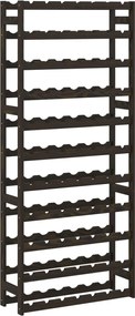 vidaXL Suport sticle de vin, 77 sticle, negru, lemn masiv de pin