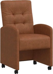 vidaXL Scaune de dining cu roți cu roți 2 pcs Maro 58 x 67 x 97 cm