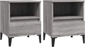 vidaXL Noptiere, 2 buc., gri sonoma, 40x35x50 cm