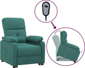 vidaXL Fotoliu cu ridicare, verde închis, material textil