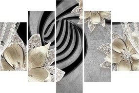 Tablou - 3D Flori aurii (150x105 cm)