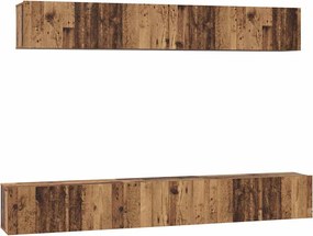 vidaXL Set comodă TV Pe perete 5 pcs Lemn Vechi Lemn compozit