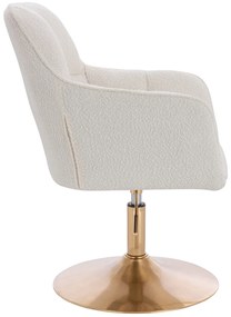 HR550N Scaun Crem Boucle cu Bază Aurie