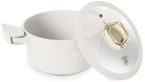 Oală cu capac 20 cm, 2.8L – Berlinger Haus Sahara Collection BH 7786, crem, cu mânere din silicon detașabile, strat titan antiaderent