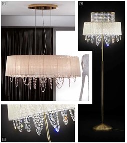 Lampadar din alama si cristale Schöler Kristalldesign