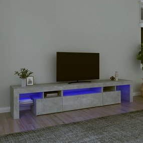 3152797 vidaXL Comodă TV cu lumini LED, gri beton, 215x36,5x40cm