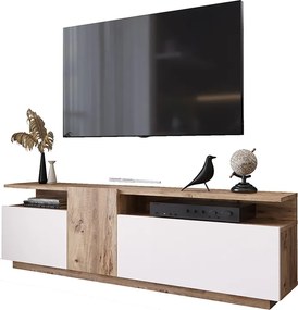 Comoda TV Eloria, culoare sonoma-alb, 150 x 29.5 x 46.3 cm