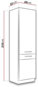 Dulap bucătărie Bronte 60 DK-210 2F (stejar lancelot + alb lucios). 1123242