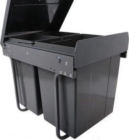 Cos gunoi incorporabil GTV Practi Eco, colectare selectiva, pentru corp de 400 mm, gri antracit, 2 x 10 l + 1 x 20 l Gri antracit, Plastic, L:364 mm;