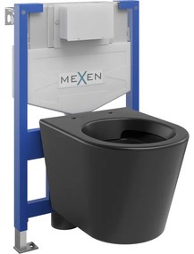 Mexen set WC încastrat cadru Felix XS-F cu vas de toaletă Rico, Negru mat - 6803372XX85