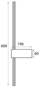 Aplica LED design liniar 60cm Spirit 9w auriu