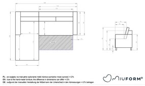 Colțar extensibil cu șezlong pe partea dreaptă Miuform Charming Charlie, gri antracit