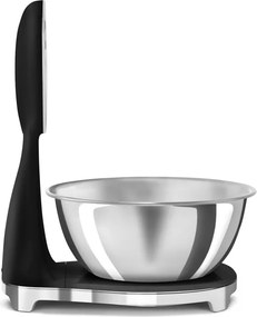 Cantar de bucatarie Smeg KSF01BLWW, Afisaj analogic si digital, Pana la 5 kg/5 l, Functie TARE, Afisaj LED, Baterie reincarcabila, Negru