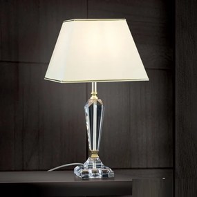 Veioza, lampa de masa design LUX VERONIQUE, auriu/ abajur crem