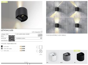 Aplica perete LED de exterior cu lumina ambientala IP54 Leticia 2 gri