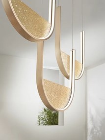 Ondaluce - Lustră LED dimabilă suspendată pe cablu LOTUS LED/70W/230V, finisaj auriu