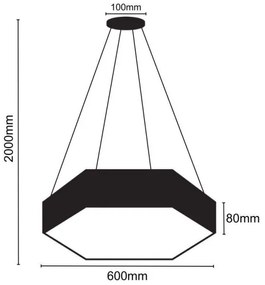 Lustră LED pe cablu LED/40W/230V 4000K d. 60 cm