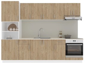 Set haaus V24, Lemn Natural/Alb, Blat Thermo 28 mm, L 280 cm