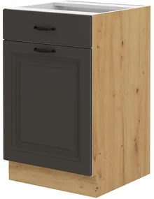 Dulap inferior de bucătărie Sheila 50 ZL 1F BB (stejar artisan + grafit). 1040889