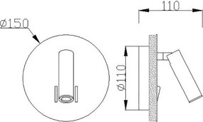 Aplica perete lumina ambientala, spot directionabil CAYMAN auriu