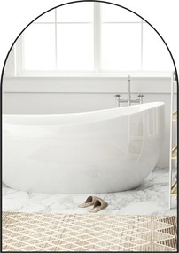 HOMCOM Oglinda de perete arcuită oglindă de baie cu cadru din aliaj de aluminiu pentru dormitor living intrare 50 × 70 cm negru | Aosom Romania