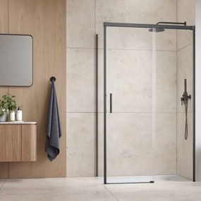 Perete lateral stanga Radaway Idea KDJ 110 cm finisaj GunMetal periat-transparent sticla 6 mm