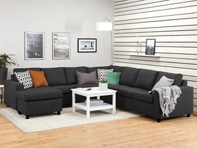 Colțar Scandinavian Choice C167Antracit, Negru, 284x284x80cm, Picioare: Plastic