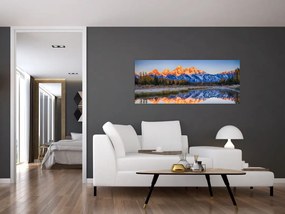 Tablou cu vârfuri de munți înzăpezăți (120x50 cm)