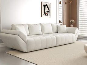 Canapea extensibilă dumonde cu ladă de depozitare si sezut confortabil din spuma high-density, Berlin Euphoria Ivory 300x100 cm