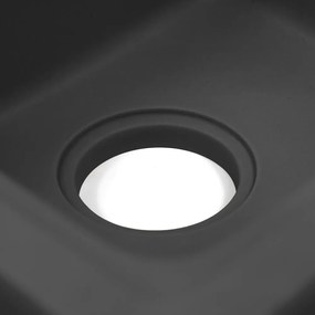 Chiuvetă pătrată Tia cu două cuve din granit, neagră