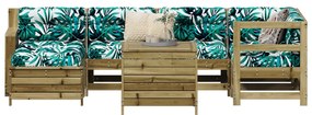 3250971 vidaXL Set canapea de grădină, 7 piese, lemn de pin tratat