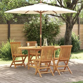 Set de dining pentru grădină vidaXL 7 piese din lemn masiv de tec