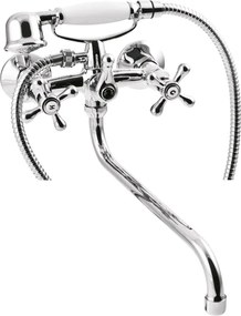 Baterie cada - dus Invena Roma 30 crom lucios cu set de dus