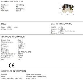 Plafoniera LED dimabila cu telecomanda 30 Sphere SV-794025D