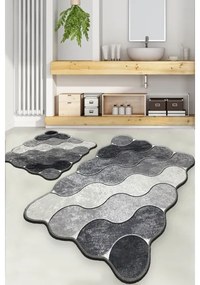 SET 2x covoraș pentru baie CIRCLE 60/100 cm gri