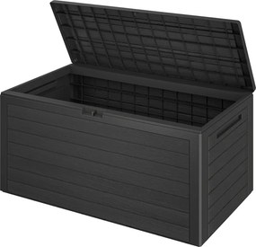Cutie de depozitare WOODEBOX, 280L, 120x46x57cm, antracit Prosperplast