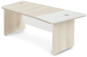 Birou de colț TopOffice Premium 203,2 x 102,7 cm, dreapta, salcâm deschis / alb