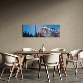 Tablou - Crestele munților noaptea (cu ceas) (90x30 cm)