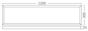 Panou led 50W 1200x300, montaj aplicat, temperatura de culoare ajustabila(3000-6500K), alb, Braytron
