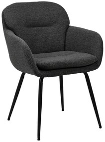 MAZZONI EXPORT GEORGIA Antracit (material Monza 130) - SCAUN MODERN TAPIȚAT BOUCLÉ PENTRU SALON/SUFRAGERIE/BIROU LOFT