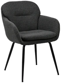 MAZZONI EXPORT GEORGIA Antracit (material Monza 130) - SCAUN MODERN TAPIȚAT BOUCLÉ PENTRU SALON/SUFRAGERIE/BIROU LOFT