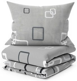 Lenjerie de pat din bumbac Renforce CUBURI gri Dimensiune lenjerie de pat: 70 x 90 cm | 140 x 200 cm