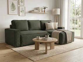 OFERTA Canapea extensibila reversibila in forma de L SMART BOUCLE 232x143 cm, verde inchis Clasa II